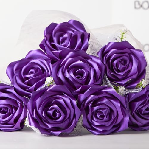 Mauproy Purple Satin Ribbon, 1-1/2 Inch, 50 Yards - color: Purple
