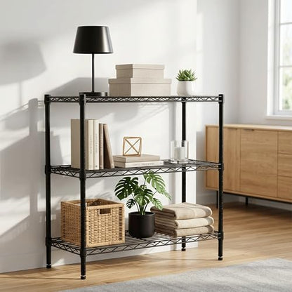 Simple Deluxe Heavy Duty 3-Tier Wire Storage Shelves, 200lbs per Shelf, Adjustable & Rustproof for Kitchen Bathroom Pantry Garage, 23.2" W×13.4" D×30" H