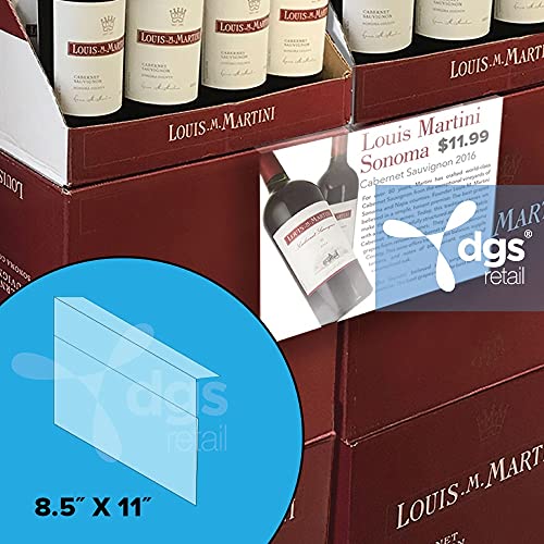 Sign Holder, Floor Stack Case Vinyl, w/Lip Clear 11W 8.5H - 50 PACK - size: 50 Pack