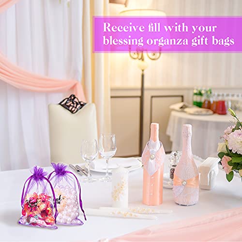 Shappy 100 Pcs 4x6 Inch Purple Organza Bags, Thank You Drawstring Gift Bags - color: Dark Purple, size: 1 Count (Pack of 100)
