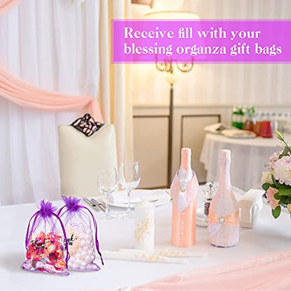Shappy 100 Pcs 4x6 Inch Purple Organza Bags, Thank You Drawstring Gift Bags - color: Dark Purple, size: 1 Count (Pack of 100)