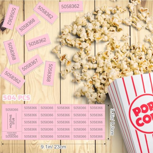 Kosiz 25 Bid 504 Raffle Ticket Sheets Chinese Auction Tickets, Pink - color: Pink, size: 25 Bid