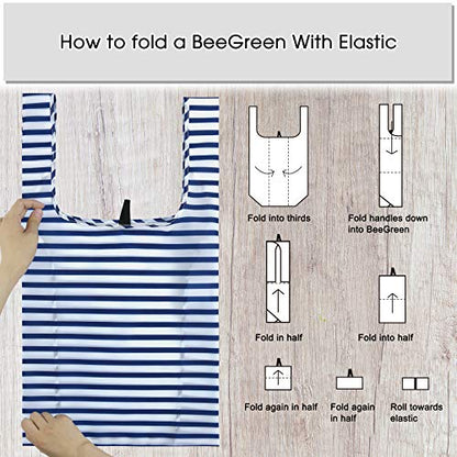BeeGreen Reusable Foldable Shopping Totes with Handles,12 Pack Heavy Duty Polyester Fabric Geometry Grocery Bags, Large Fashion Reusable Bags for Travel & Groceries, Washable Cloth Bag Bulk - color: Blue Black Navy Teal Green Gray-geometry