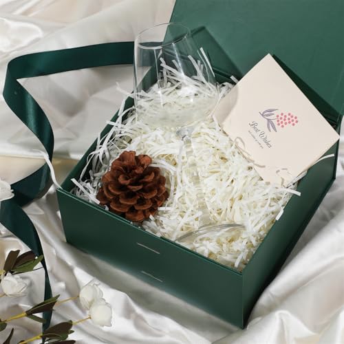 OEMVALATY Green Gift Box,8x8x4 Inches Gift Boxes with Lids for Presents with Magnetic Closure and Ribbon for Wedding,Storage,Birthday(5-Pack) - color: 08x8x4 Inch-Green-Pack of 5