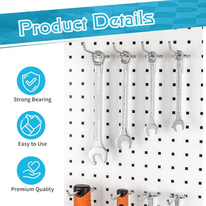 100 Pack 6 Inch Pegboard Hooks, Metal Shelving Hooks Organizer, L-Shape Design, Rust Resistant, for Garage Tools Storage