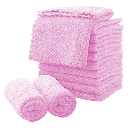 MOONQUEEN Microfiber Facial Cloths Fast Drying Washcloth 12 Pack - Premium Soft Makeup Remover Cloths - Frozen Berry - color: Frozen Berry, size: 12x12 Inch (Pack of 12)