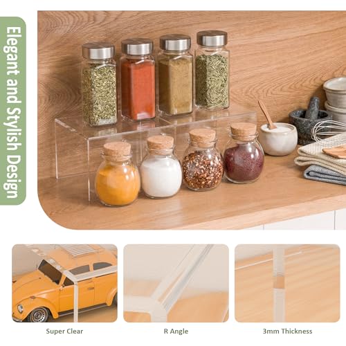 Acrylic Shelf Riser 6x5.1x4 pack of 2, Clear Acrylic Stand for Figure, Cosmetics, Bags, Shoes, Toys, Collectibles, 6x5.1x4 Inch - size: 6x5.1x4 Inch