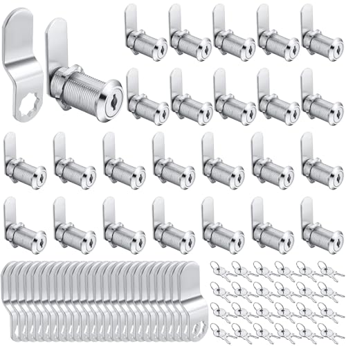 Kenning 24 Sets 1-1/2'' Fits on 1.3'' Max Cabinet Locks with Keys for Secure Drawer Mailbox Rv Storage Box Replacement Lock, Zinc Alloy - size: 1-1/2 Inch