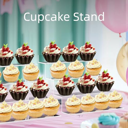 bigantss 9 Inch Acrylic Shelf for Perfume Organizer, 4 Tier Funko POP Shelves, Cologne Organizer Tiered Riser Display Stand, Acrylic Display for Decoration