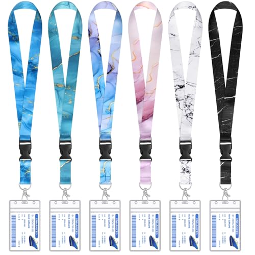 HONSIO 6 Pack Cruise Lanyard for Ship Cards, Cruise Essentials 2026, Marble - color: 6 Pack Marble