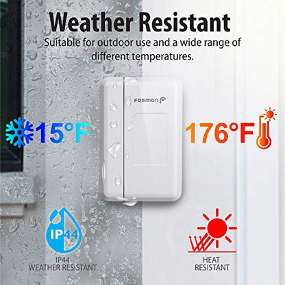 Fosmon WaveLink Wireless Doorbell Chime, 500ft Range, 1 Receiver 1 Sensor - style: 1 Receiver + 1 Door Sensor Transmitter