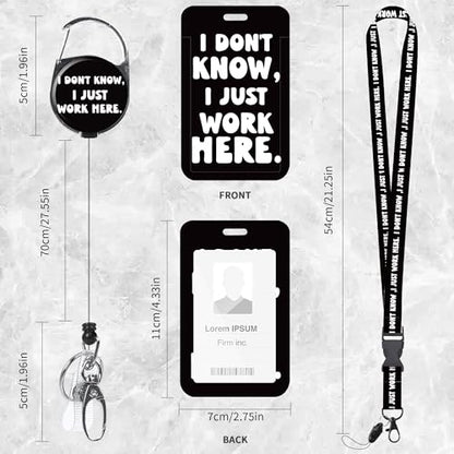 Funny Work Lanyard with ID Badge Holder and Retractable Badge Reel - color: Work Humor