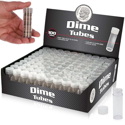 BCW Dime Coin Storage Tubes - 100 ct - style: 100 Pack