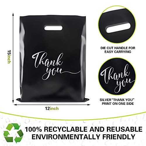Rainbows & Lilies Thank You Bags with Handles, 100pk 12" x 15", 2pk Bundle
