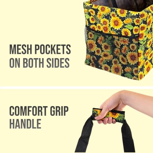 Extra Large Utility Tote Bag - Oversized Collapsible Beach Bag - Sunflower - color: Sunflower