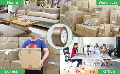 BOMEI PACK Brown Packing Tape 2.7 Mil 1.88 Inch x 120 Yards, 6 Refills Rolls Packaging Tape for Moving, Shipping and Storage
