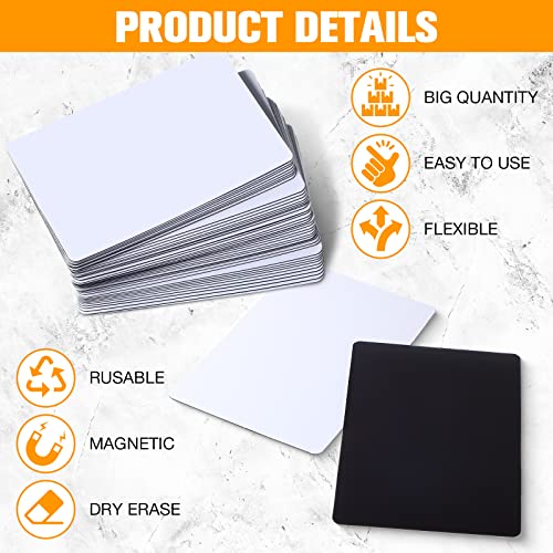 Spakon 50 Pack Dry Erase Blank Magnetic Labels, White, 5.6 x 3.7 Inch