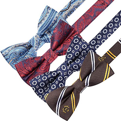 AUSKY 8 PACKS Elegant Adjustable Pre-tied Bow Ties for Men Boys (1&4&5&6&8 Pack for option) - color: M