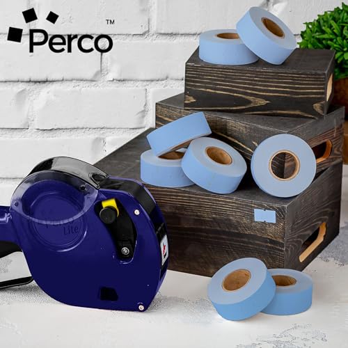 Perco 1-Line Blue Blank Price & Date Gun Labels – 32 Rolls, 32,000 Count - color: Blue, size: 4 Sleeves
