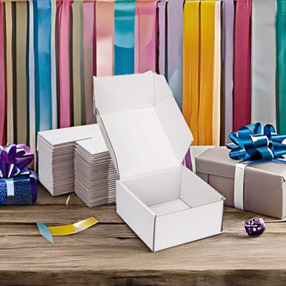 6x6x3 White Shipping Boxes for Small Business, Packing, 25 Pack - color: White, size: 6x6x3 inch