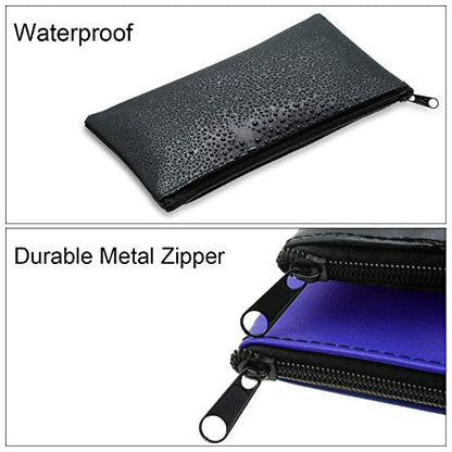 Zipper Bank Bags, 4 Pack Money Pouch PU Leather Cash and Coin Pouch with Zipper (Colorful)