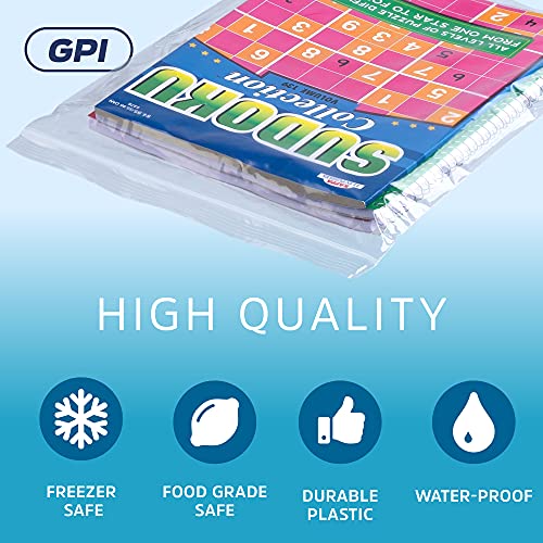 GPI - 12" x 15" Zip Bags, 100 Count, Clear Plastic Reclosable Zipper Poly Baggies, with Resealable Zip Top Lock. for Freezer, Apparel, Clothing, Food, Home & Office Supplies. - size: 12" x 15"