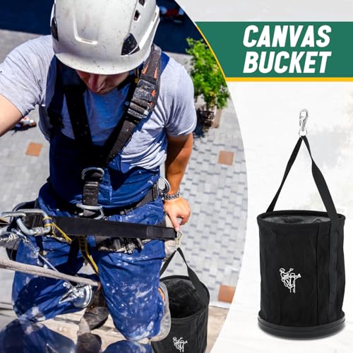 1 Pack 15" x 12" Linemen Canvas Tool Bucket Bag, Black - color: Black