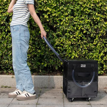 Reusable Grocery Bag on Wheels, Rolling Tote, 46 LBS, Small, Black - color: Black, size: Small