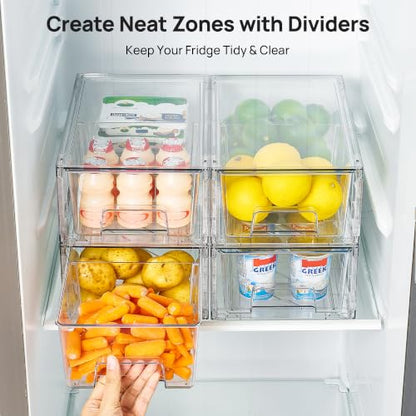 Vtopmart Clear Stackable Storage Drawers, 8 Pack Tall Organizer Set - style: 4 Large+4 Small