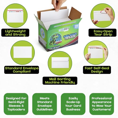 Shell Mailer Incognito Trading Card Envelopes for Shipping 100 Card Mailers - color: 100 Pack - Incognito