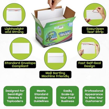 Shell Mailer Incognito Trading Card Envelopes for Shipping 100 Card Mailers - color: 100 Pack - Incognito