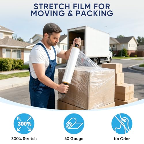 TICONN Stretch Wrap Roll, 15 in x 1000 ft Plastic Wrap for Moving Furniture - style: 15''-1PK