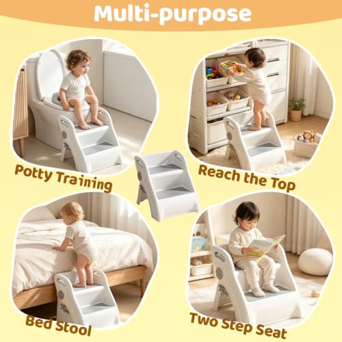 Foldable Toddler Step Stool for Bathroom Sink, Kids Step Stool