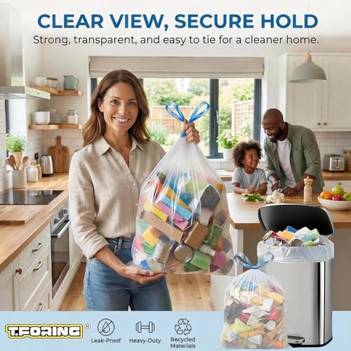21 Gallon Tall Kitchen Trash Bags Drawstring, 1.7 Mil, 120 Count - color: 21gal-120