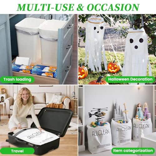 Trash Bags 15 Gallon Tall Kitchen Drawstring Garbage Bag Fit 13-15 Gal Bins