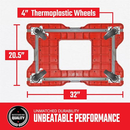 SNAP-LOC, 4 Wheel Dolly, 1,200 lb Professional E Track Dolly, Heavy Duty Furniture Moving Cart, Modular Cargo Platform, Made in USA, Red - style: Professional E-Track Dolly Red