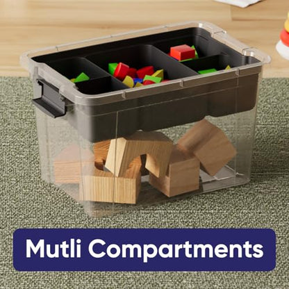 Superio Storage Container Organizing Bin with Removable Tray Deep Plastic Tools, Sewing, Crafts Box,14.75 Qt. - size: Medium 14.75 Qt. X Deep