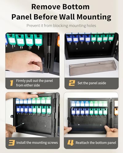 Uniclife 16 Keys Key Lock Box, Wall Mount Key Box, Key Cabinet - color: Black, size: 16-Key(Combo Lock)