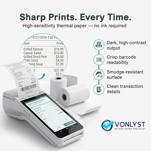 Receipt Paper Roll for Valor Paytech VL 110 and VL 500 Credit Card Machine (20 Rolls)