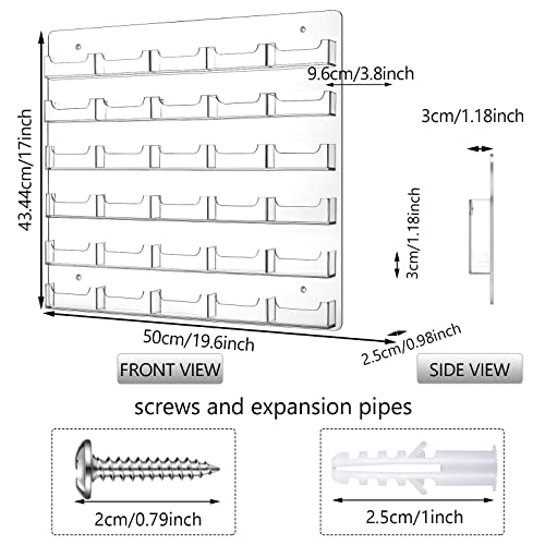 Hillban Acrylic Business Card Holder Wall Mount Office, 30 Pockets - size: 30 Pockets