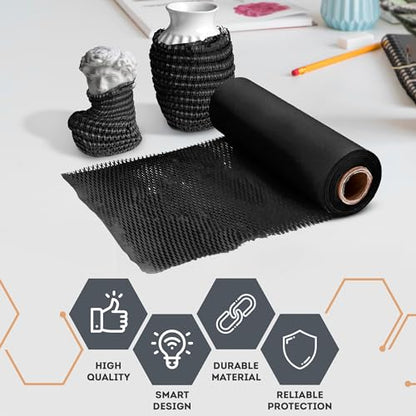 APQ Supply Honeycomb Packing Paper Black, 15 Inch x 100 Feet, Premium Packaging for E-Commerce Fulfillment, Small Business Shipping, Warehouses, and Boutiques - style: Black / Pack of 1