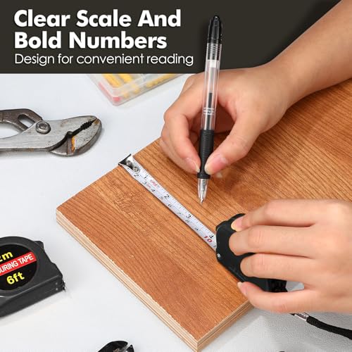 Copkim 50 Pcs 6 ft Mini Tape Measure Retractable Bulk,Black - color: Black