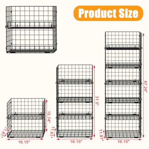JKsmart 6-Tier XXL Stackable Wire Basket, Snack Organizer for Countertop - size: 6 Tier XXL
