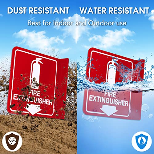 T&R Fire Extinguisher Sign, Fire Extinguisher with Down Arrow - 12 Pack - 6 x 6 Inches Acrylic, 2 pre-drilled holes, Includes Matching Screws, Use for Home Office/Business - color: L - 12 Pack