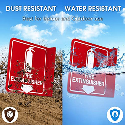 T&R Fire Extinguisher Sign, Fire Extinguisher with Down Arrow - 12 Pack - 6 x 6 Inches Acrylic, 2 pre-drilled holes, Includes Matching Screws, Use for Home Office/Business - color: L - 12 Pack