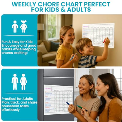Iconikal 2-Pack Magnetic Dry Erase Chore Meal Chart 14x11-Inch Planner Schedule WOD Goal Tracker Grid Refrigerator Whiteboard Home Office - style: (Workout of the Day) WOD Planner