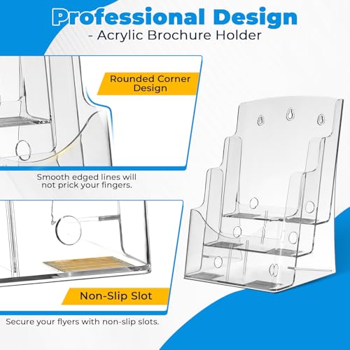 1 Pack Acrylic Brochure Holder 8.5 x 11, 3 Tier Display Stand - size: 1 Pack 3 Tier 8.5x11"