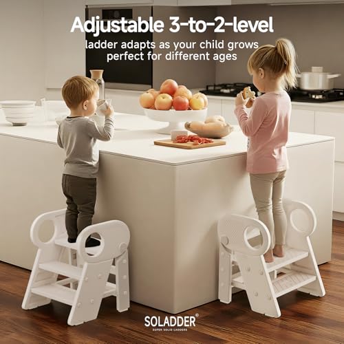 Soladder Foldable Toddler Step Stool for Bathroom Sink,Gray - color: Gray