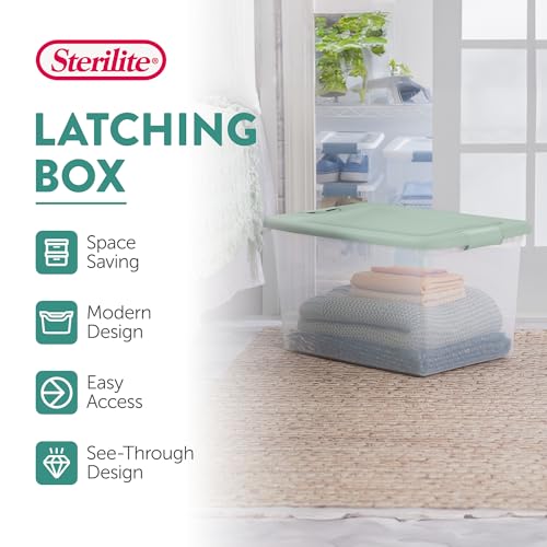 Sterilite Latching Box with Lids for Home and Office, 64 Quart, 6-Pack