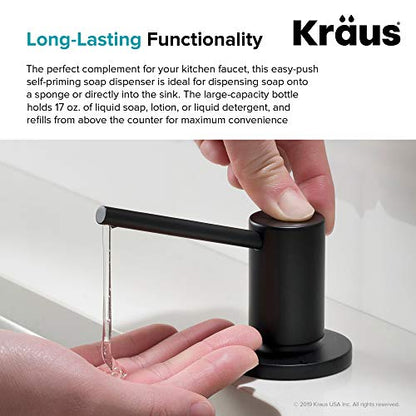 KRAUS Kitchen Soap and Lotion Dispenser in Matte Black, KSD-43MB - color: Matte Black
